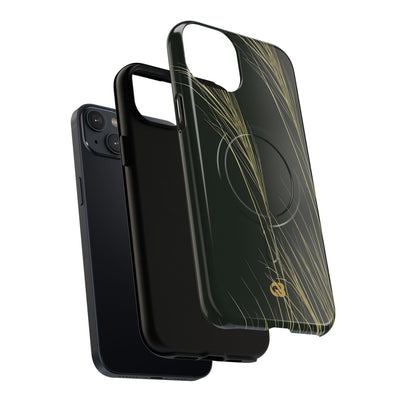Green Tough 2.0 Magsafe Phone Case for iPhone - Midnight Gilded Grass