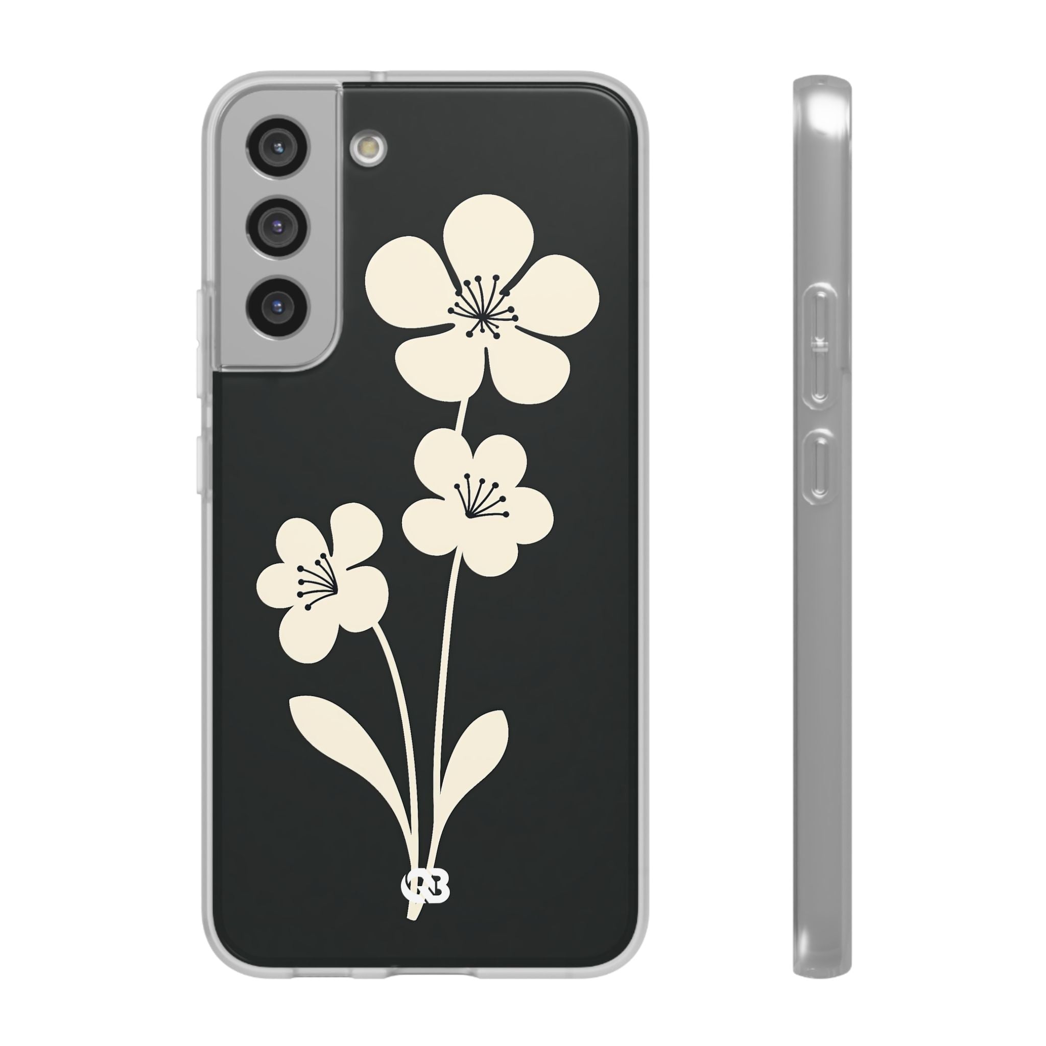 Black Lite Phone Case for Samsung - Obsidian Cream Bloom
