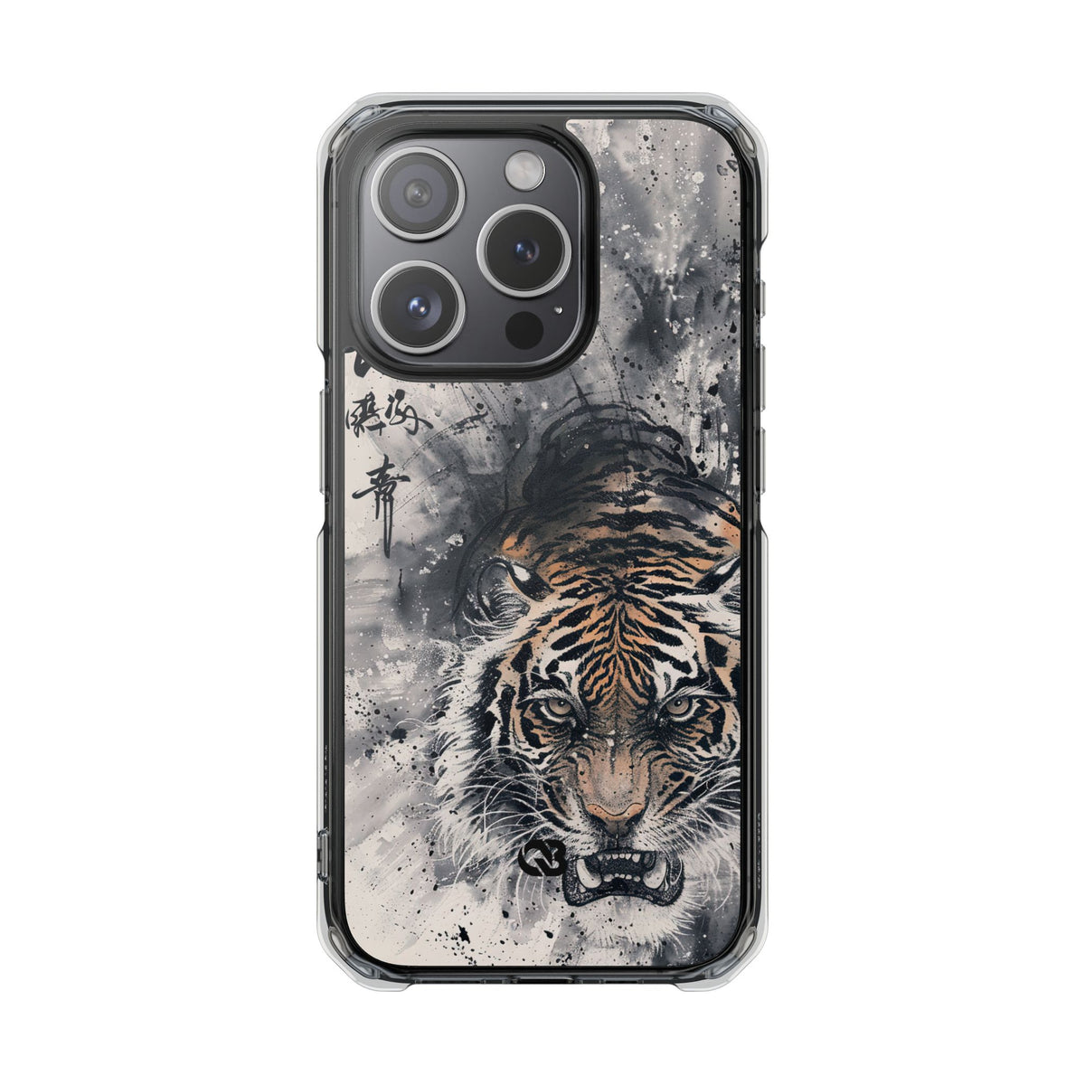 Fierce Ink Tiger · Clear Impact Magnetic Phone Case for iPhone · Beige