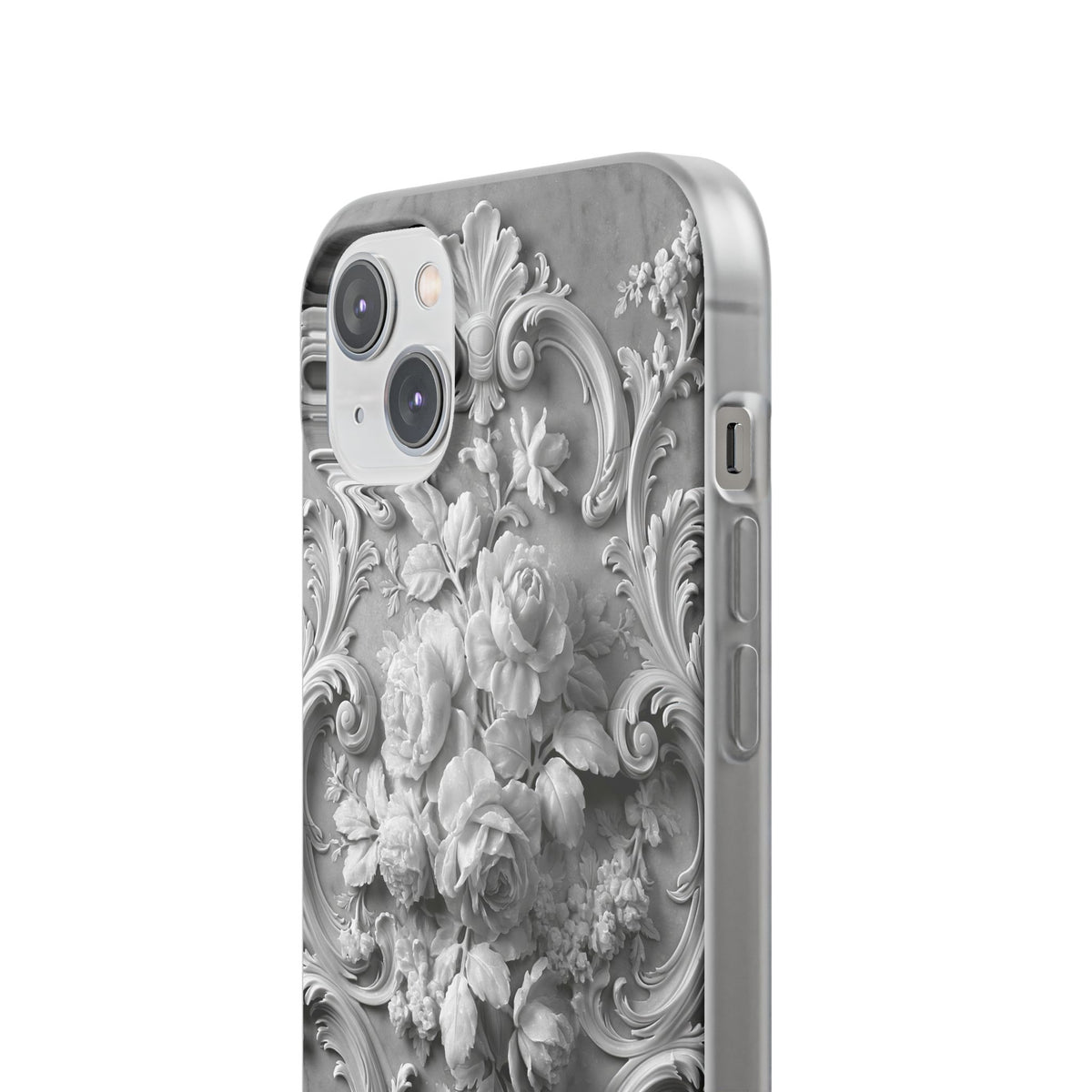 Rococo Marble Rose · Lite Phone Case for iPhone ·  White
