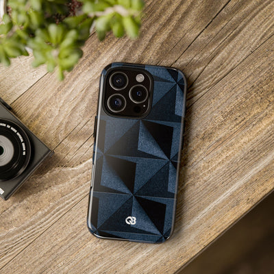 Blue Tough Phone Case for iPhone - Indigo Basalt Facets