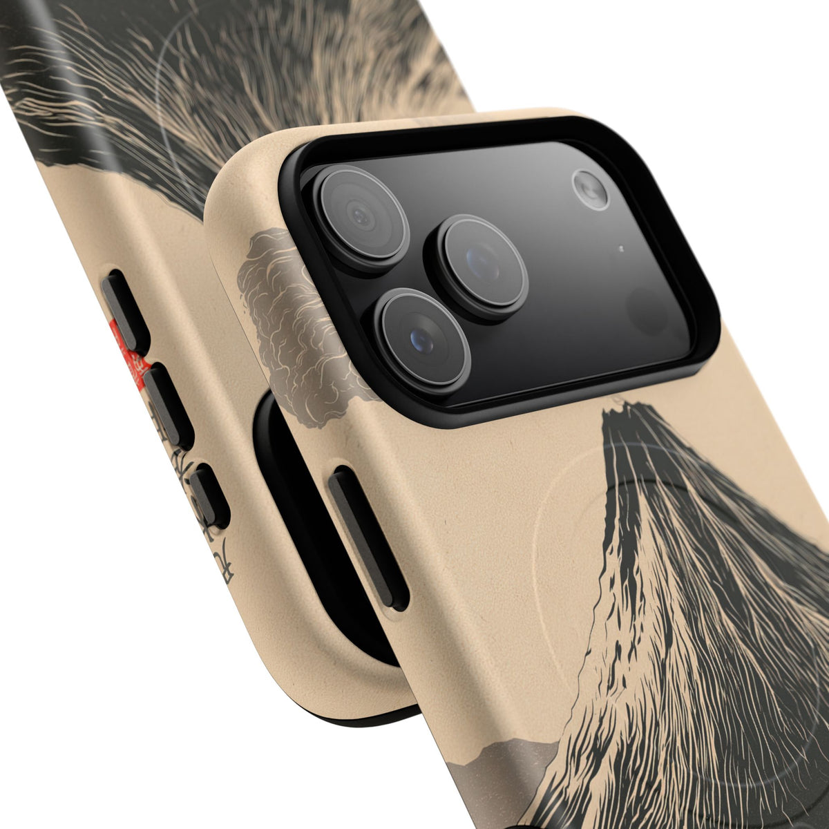 Beige Tough 2.0 Magnetic Phone Case for iPhone - Obsidian Ink Summit