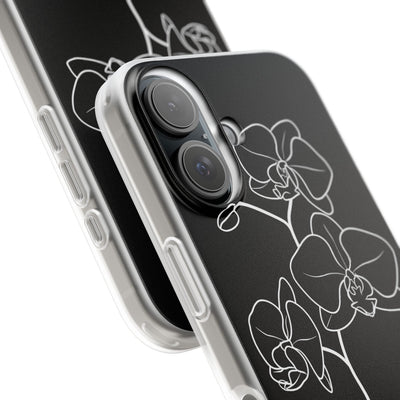 Black Lite Phone Case for iPhone - Noir Alabaster Orchid