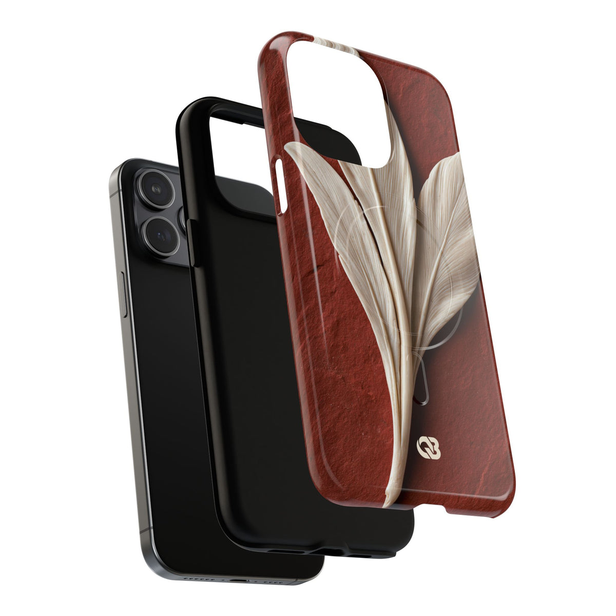 Carved Ivory Plume · Tough 2.0 Magnetic Phone Case for iPhone · Red