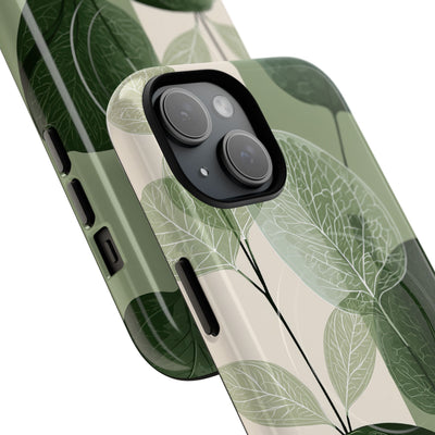 Green Tough 2.0 Magsafe Phone Case for iPhone - Sage Leaf Skeletals