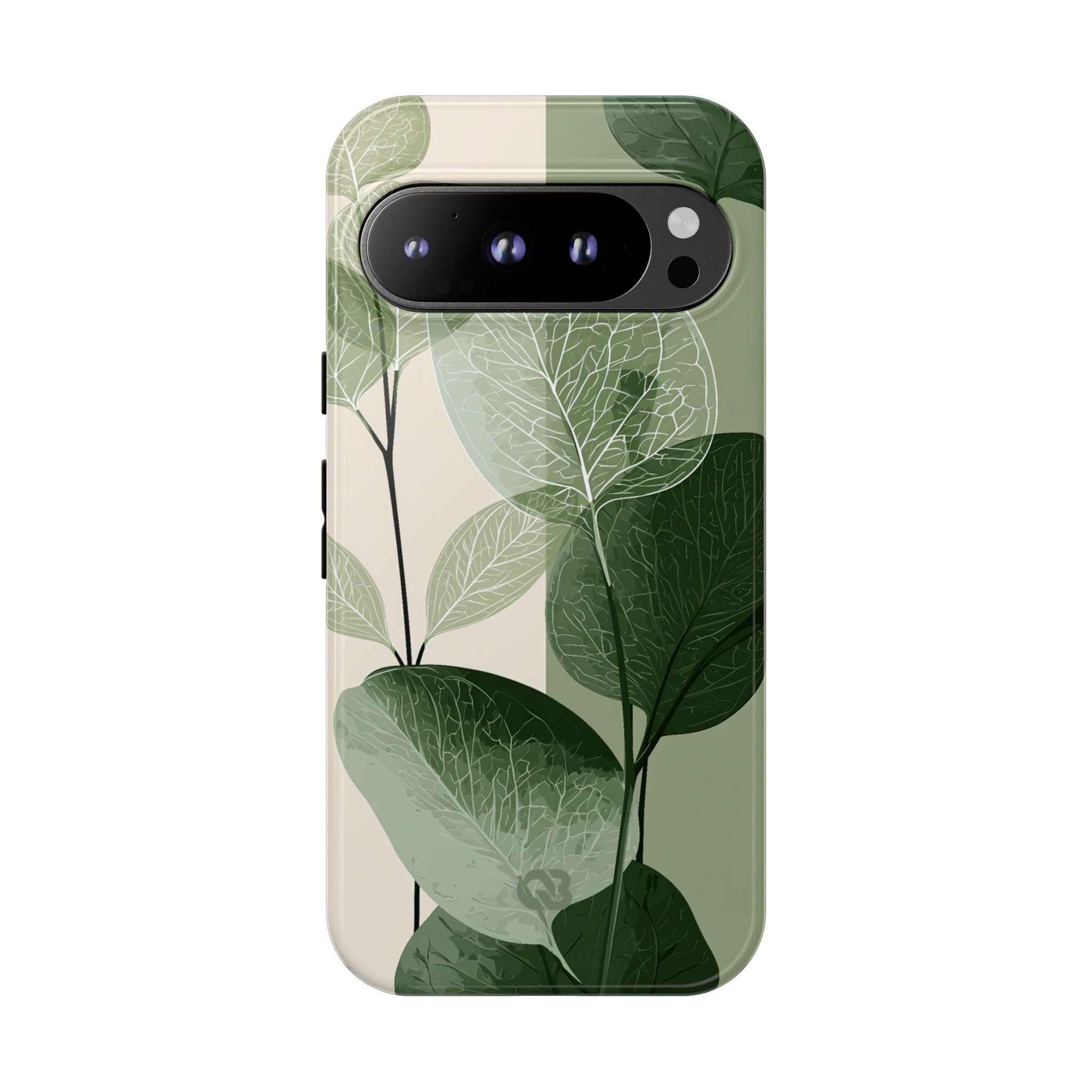 Green Tough Phone Case for Google Pixel - Sage Leaf Skeletals