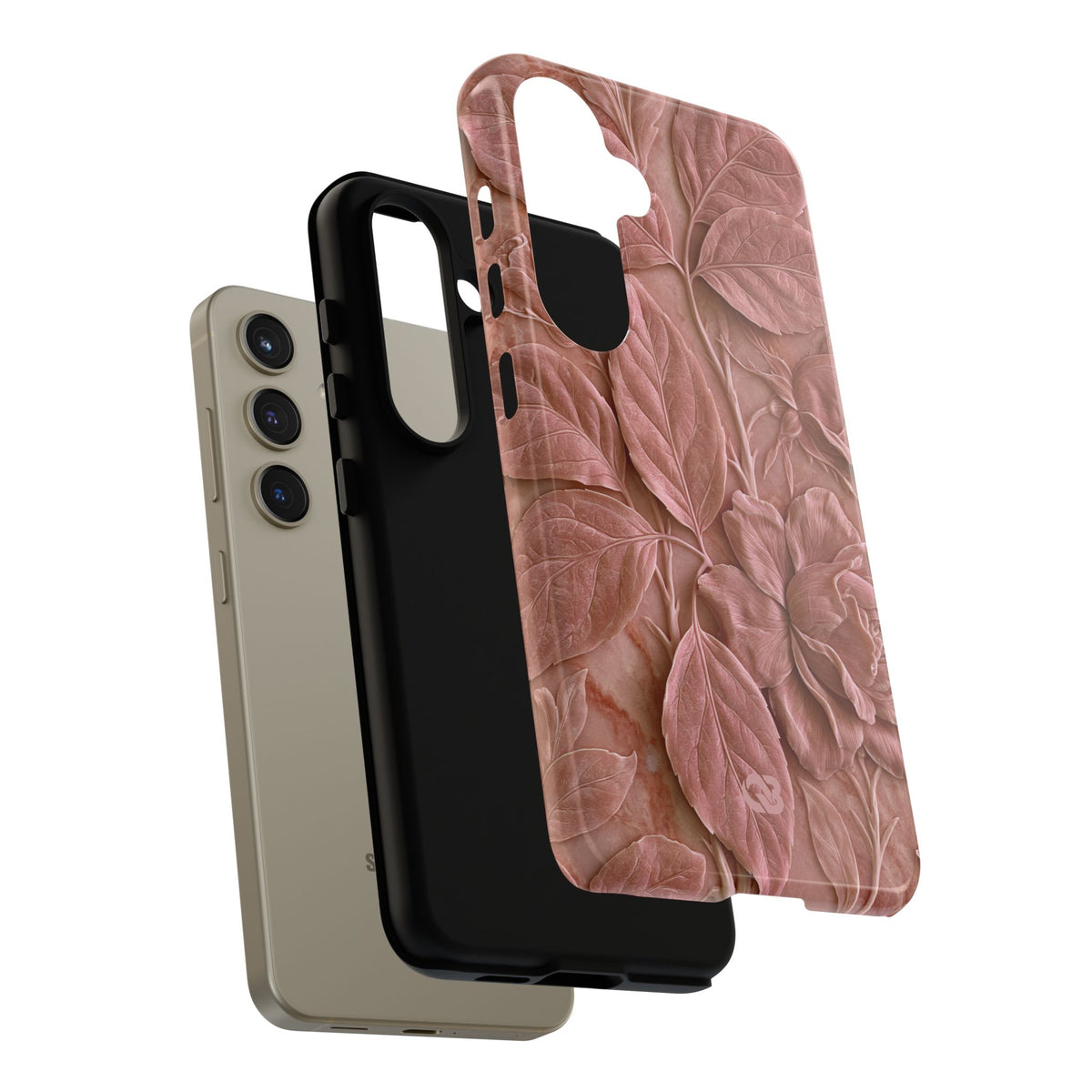 Blush Rose Relief · Tough Phone Case for Samsung · Pink