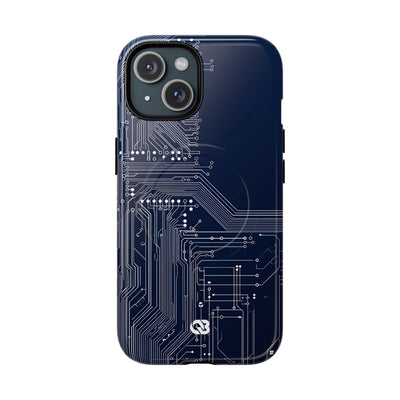 Blue Tough 2.0 Magsafe Phone Case for iPhone - Cobalt Data Stream