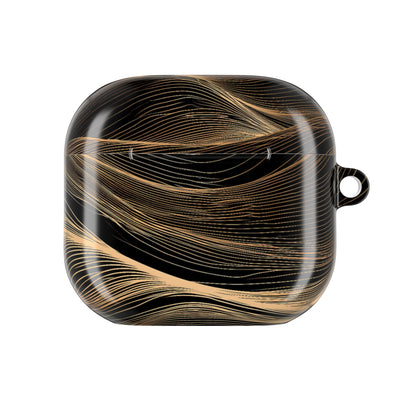 Gilded Ridge Lines · Hard Case for AirPods & AirPods Pro · Black