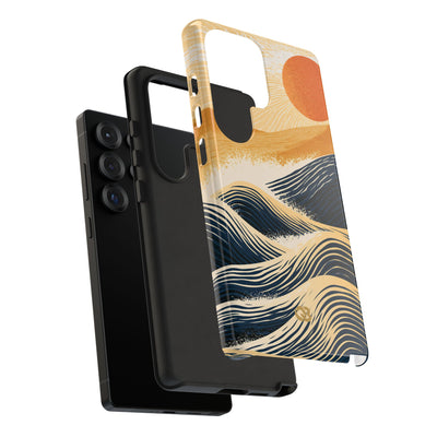 Blue Tough Phone Case for Samsung - Kyoto Cresting Tide