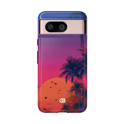 Neon Horizon Palms · Tough Phone Case for Google Pixel