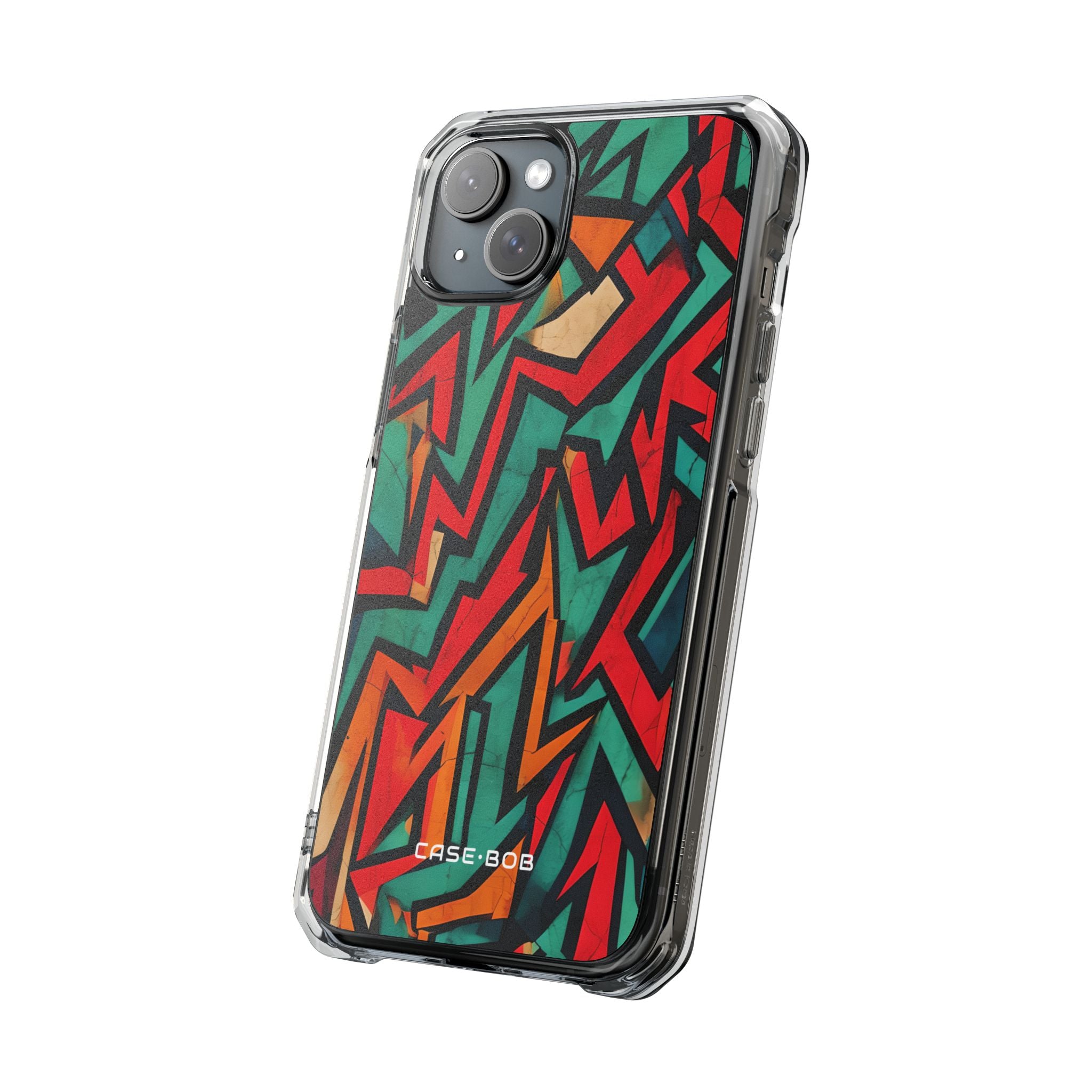Crimson Zigzag iPhone 15 Plus Case - Impact