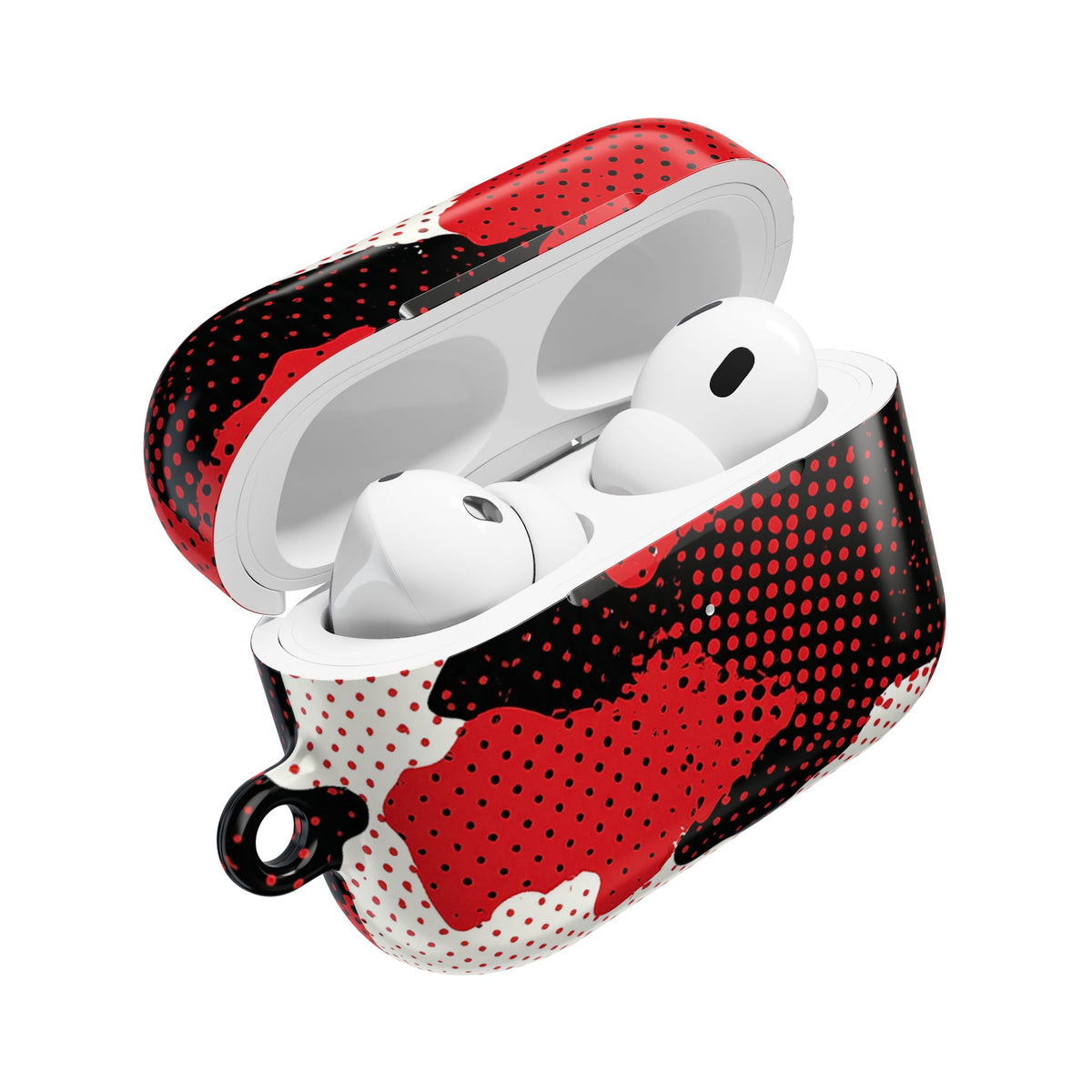 Crimson Halftone Camo · Hard Case for AirPods & AirPods Pro · Red