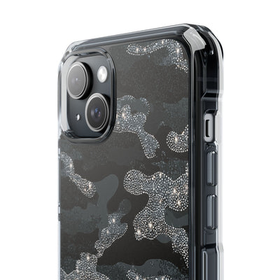 Glitter Shadow Camo · Clear Impact Magnetic Phone Case for iPhone · Black