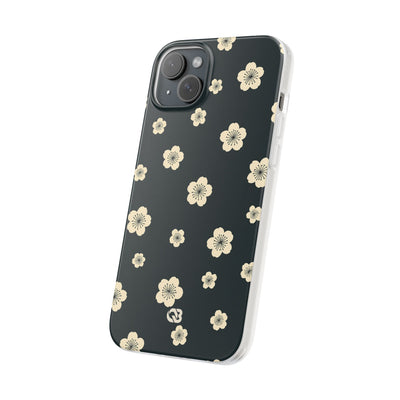 Teal Lite Phone Case for iPhone - Obsidian Cream Petals