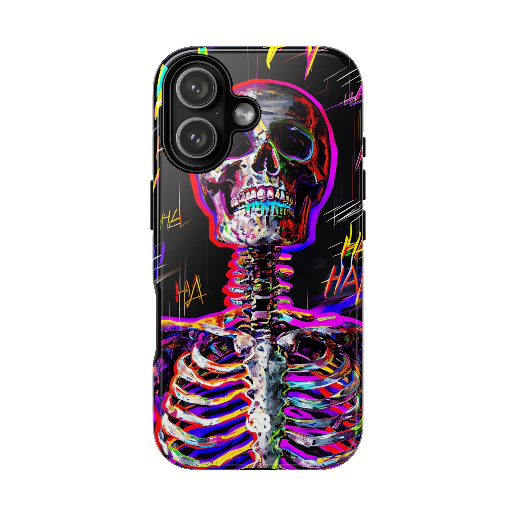 Neon Glitch Skeleton · Tough Handyhülle für iPhone