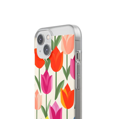 Vibrant Petal Grid · Soft Phone Case for iPhone