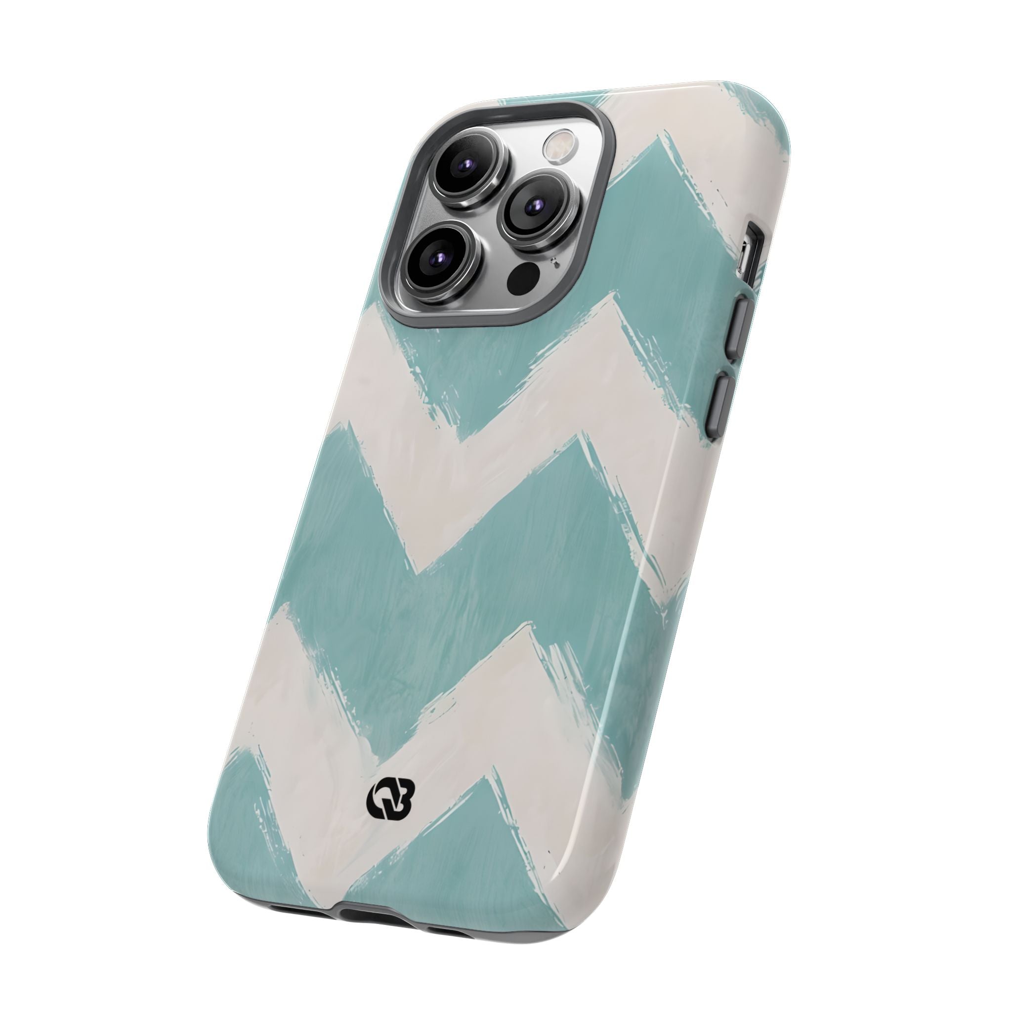 Teal Painted Chevron · Tough Phone Case for iPhone