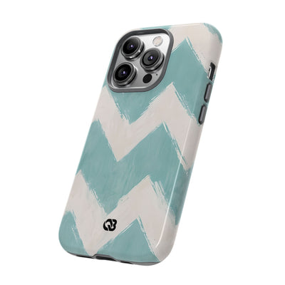 Teal Painted Chevron · Tough Phone Case for iPhone