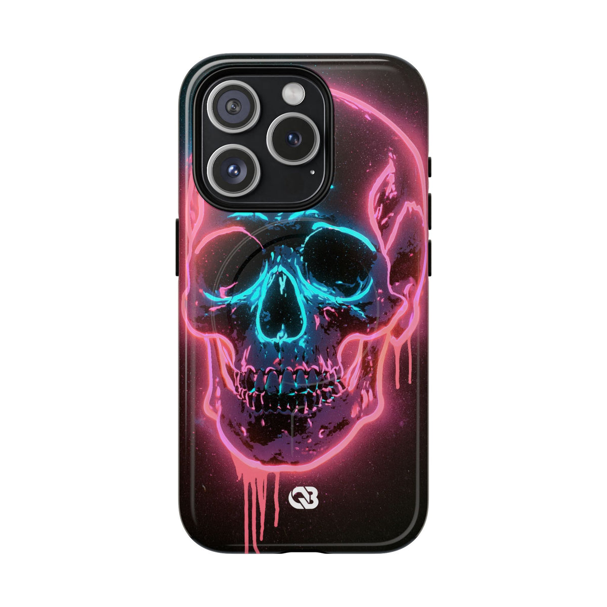 Neon Drip Skull · Tough 2.0 Magnetic Phone Case for iPhone · Black