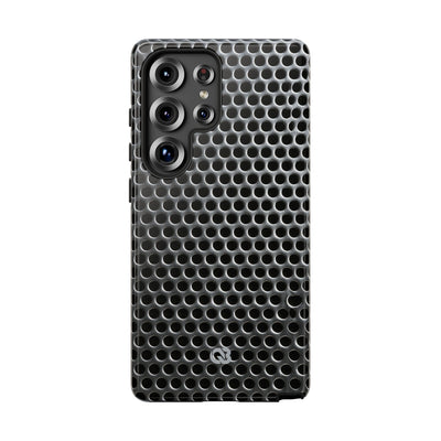 Silver Tough Phone Case for Samsung - Brutalist Steel Mesh