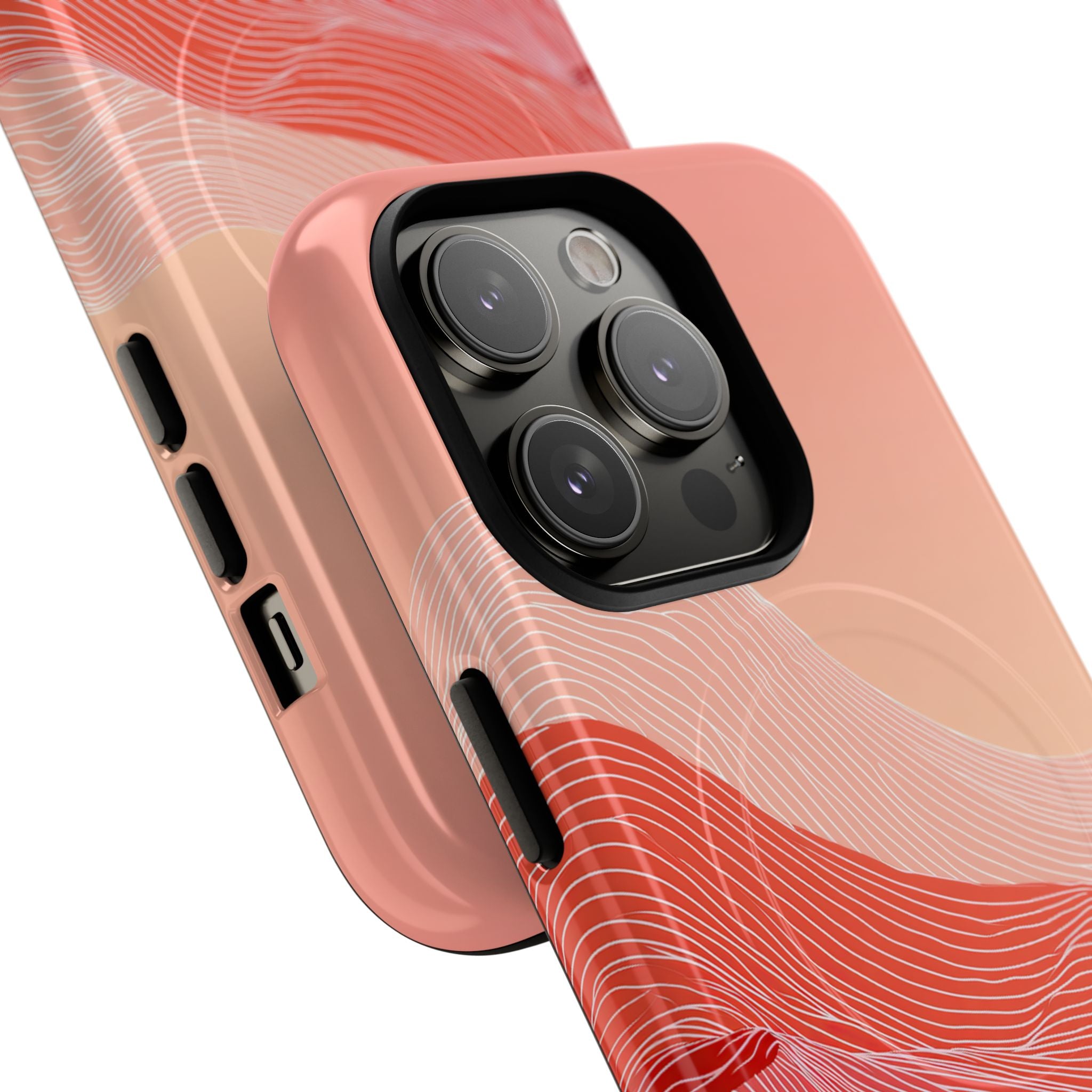 Red Tough 2.0 Magsafe Phone Case for iPhone - Crimson Ridge Contour