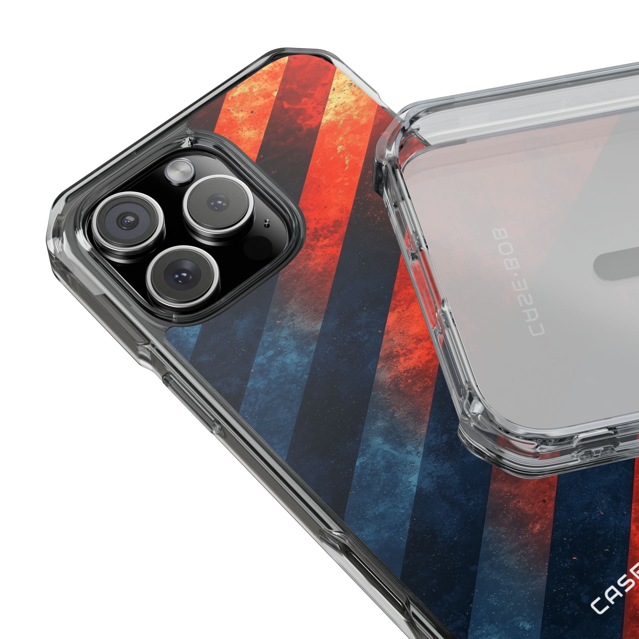 Vinoneliöiset raidat Blaze iPhone 16 Pro Max - Impact suojakotelo