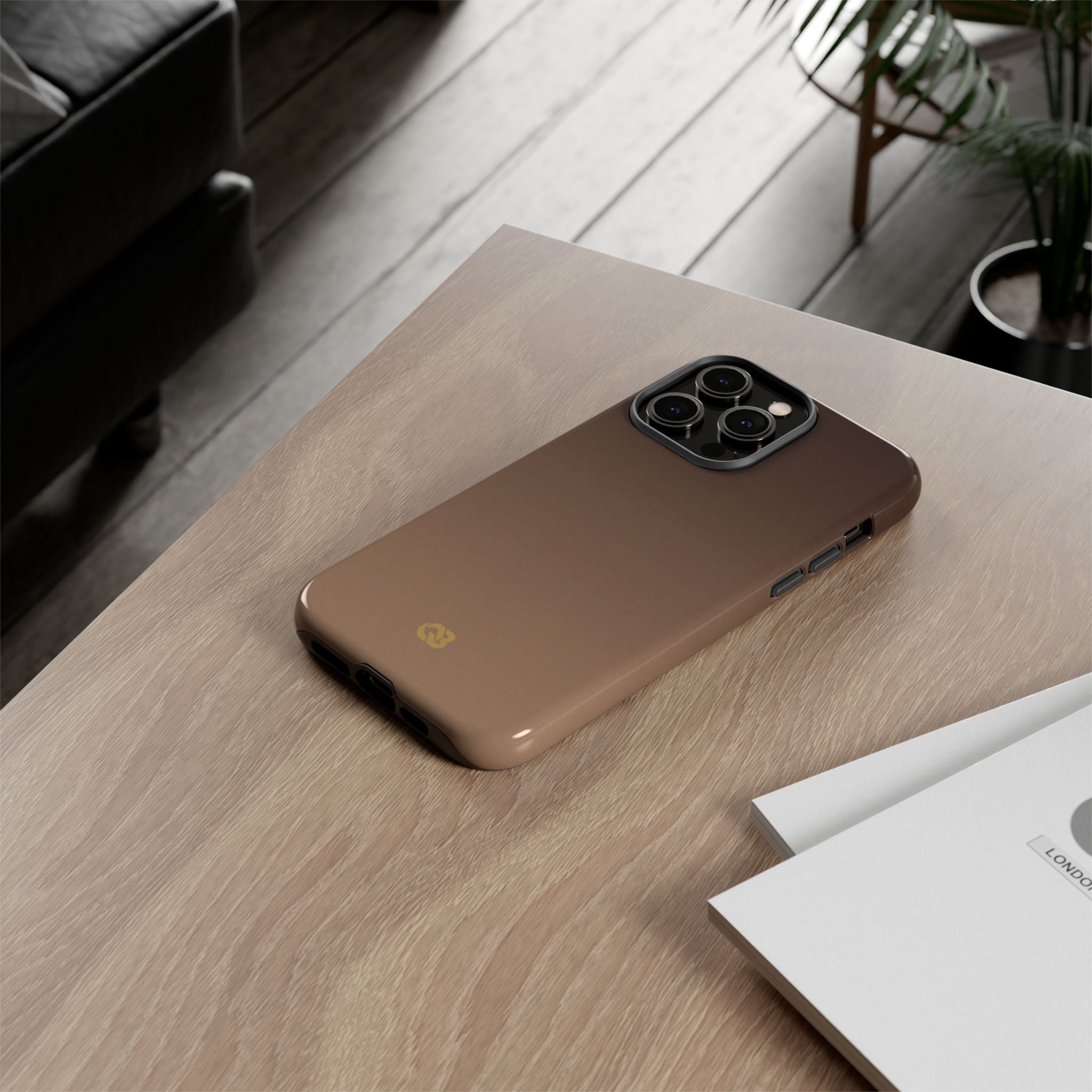 Brown Tough Phone Case for iPhone - Smoked Caramel Fade