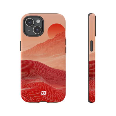 Red Tough Phone Case for iPhone - Crimson Ridge Lines