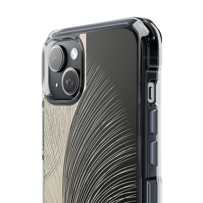 Beige Impact MagSafe Phone Case for iPhone - Obsidian Cream Plume