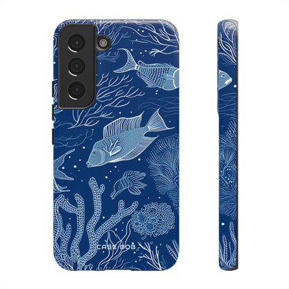Navy Scale Reef Samsung S22 Case - Tough