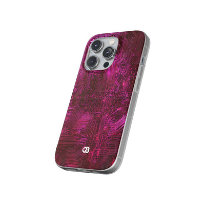 Magenta Circuit Trace · Lite Phone Case for iPhone ·  Pink
