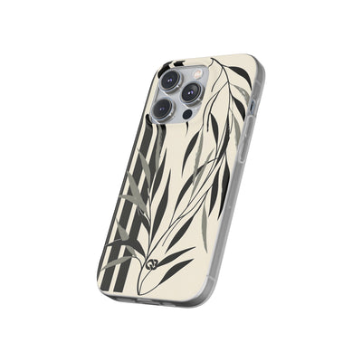 Beige Lite Phone Case for iPhone - Soot Leaf Sketch