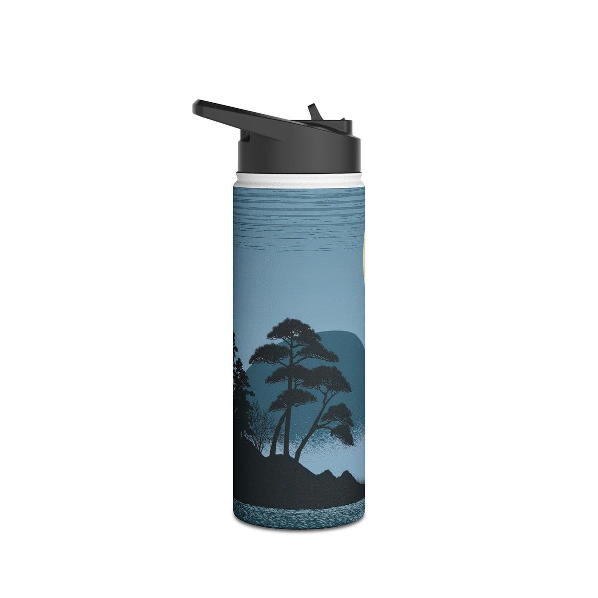 Moonlit Pine Horizon · Insulated Water Bottle · Blue