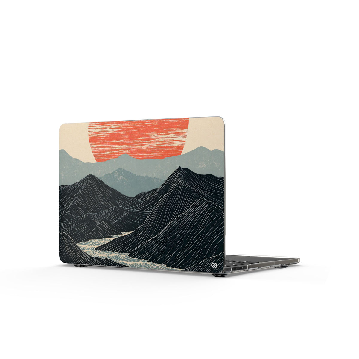 Crimson Ridge Horizon · Clear Hard Case for MacBook · Black