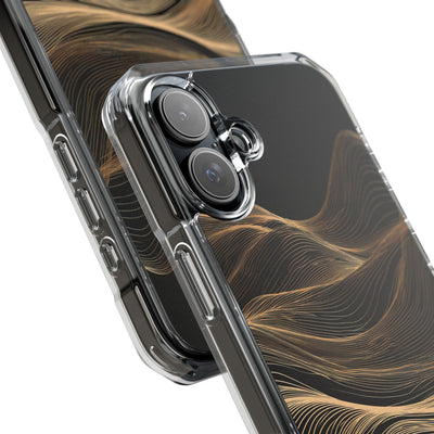 Black Impact MagSafe Phone Case for iPhone - Copper Topo Ridge