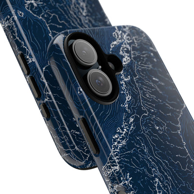 Nordic Contour Chart · Tough Phone Case for iPhone · Blue