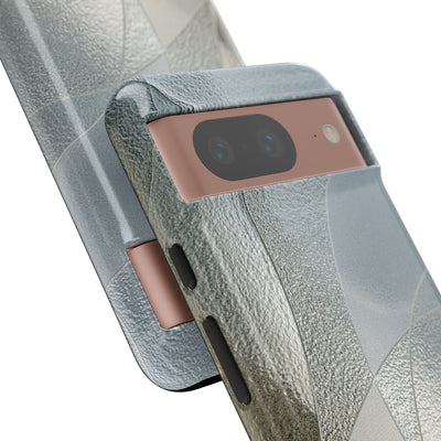 Silver Tough Phone Case for Google Pixel -Frosted Silver Mosaic