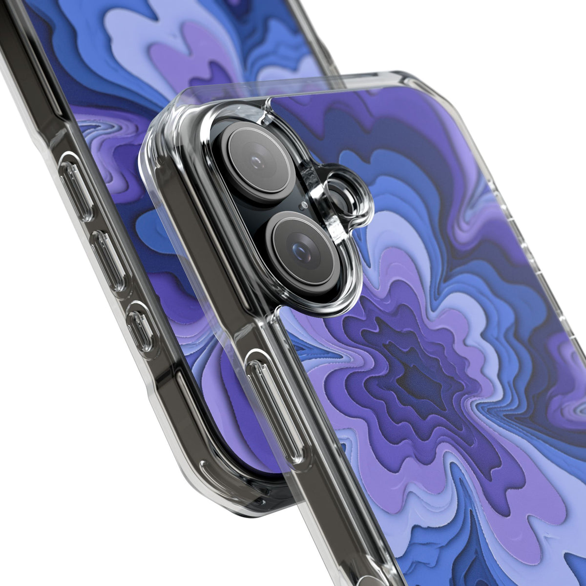 Periwinkle Strata Bloom · Clear Impact Magnetic Phone Case for iPhone · Purple