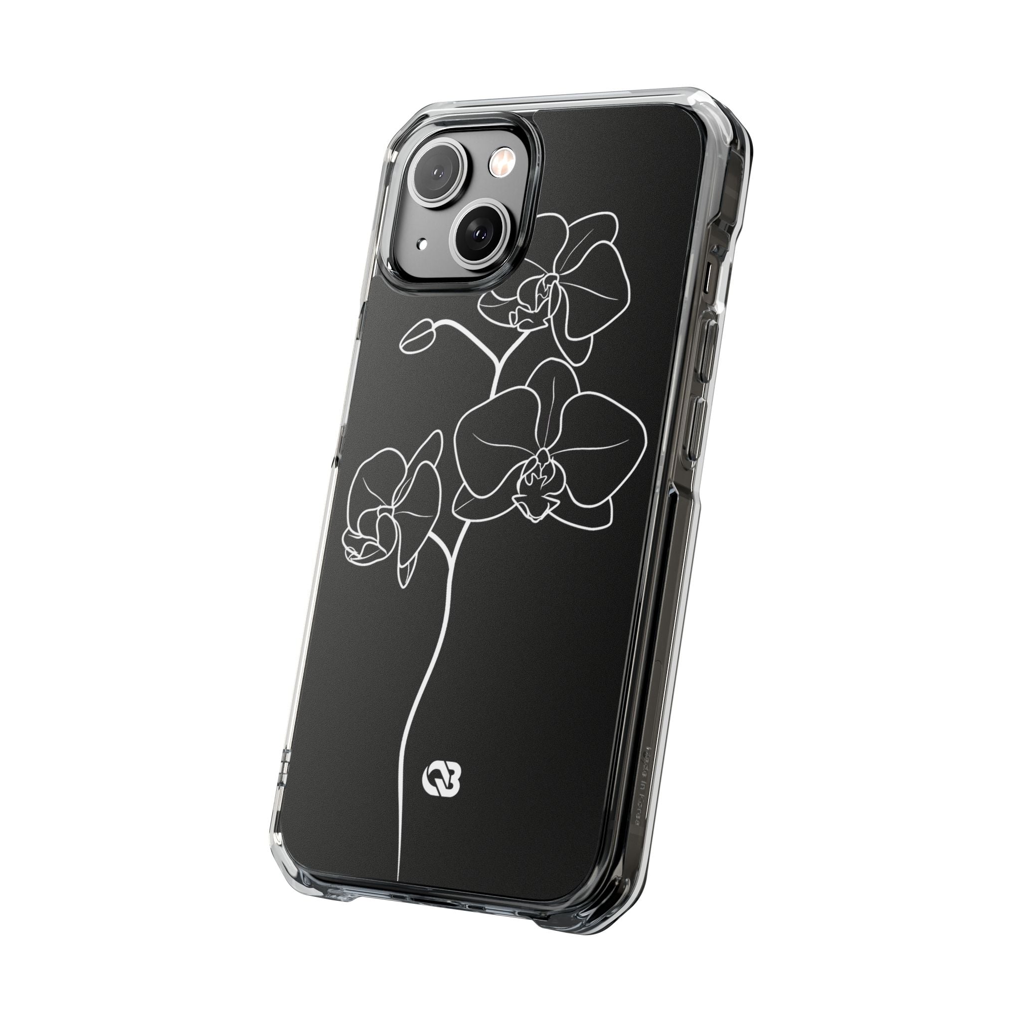 Black Impact MagSafe Phone Case for iPhone - Noir Alabaster Orchid