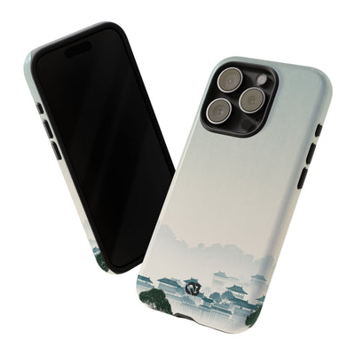 Blue Tough Phone Case for iPhone - Mist Valley Pagoda