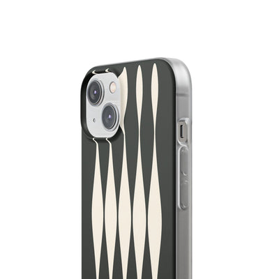 Black Lite Phone Case for iPhone - Ivory Spindle Grid