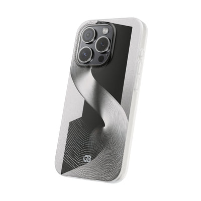 Grey Lite Phone Case for iPhone - Obsidian Moiré Wave