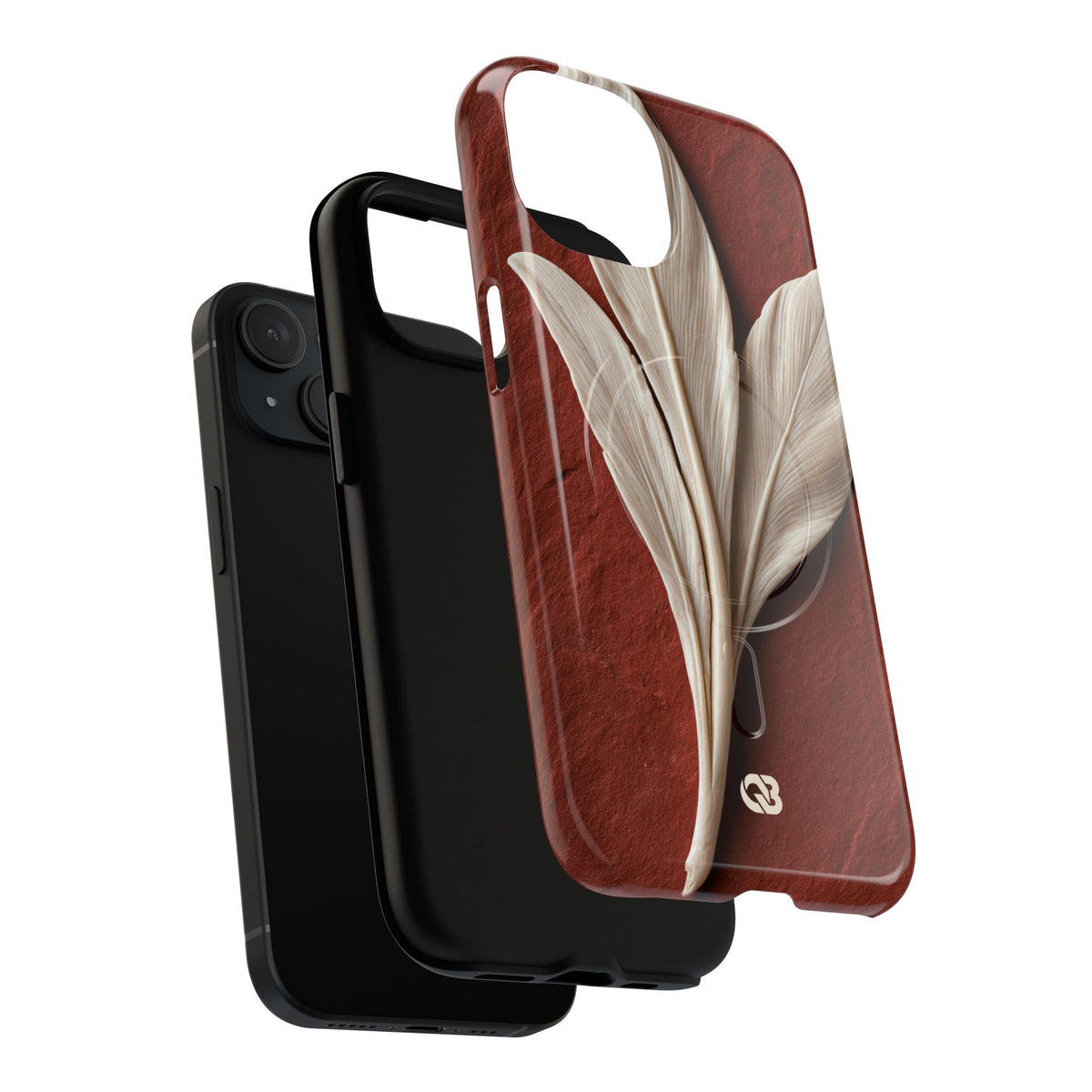 Carved Ivory Plume · Tough 2.0 Magnetic Phone Case for iPhone · Red