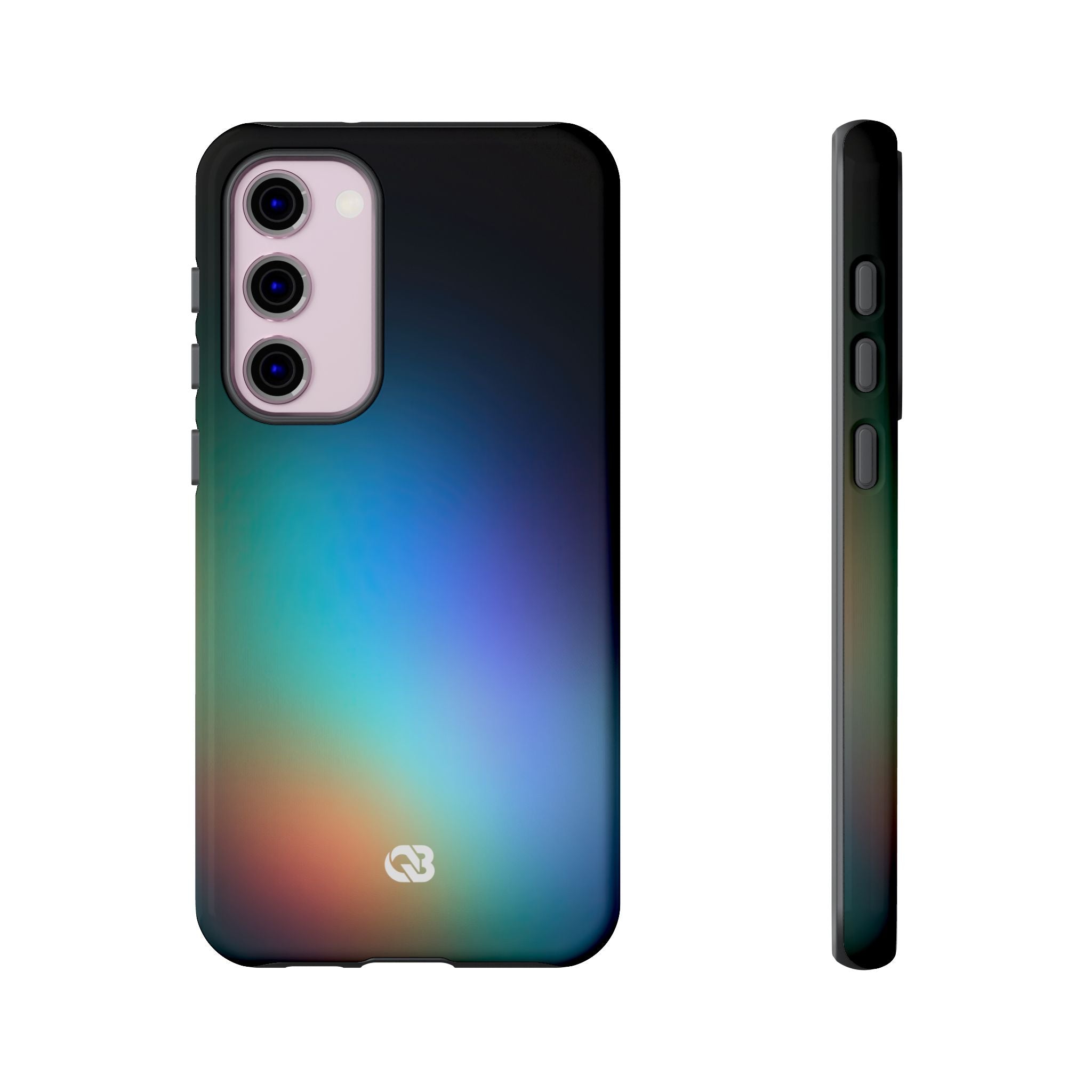Black Tough Phone Case for Samsung - Electric Prism Grain