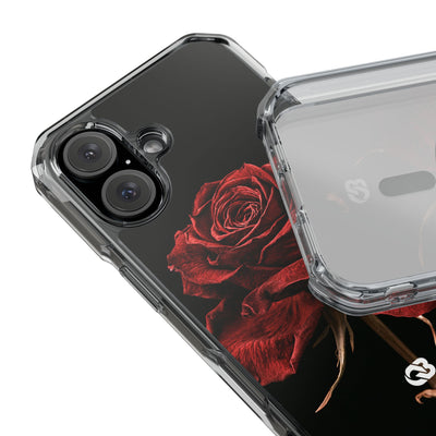 Crimson Noir Rose · Clear Impact Magnetic Phone Case for iPhone ·  Black
