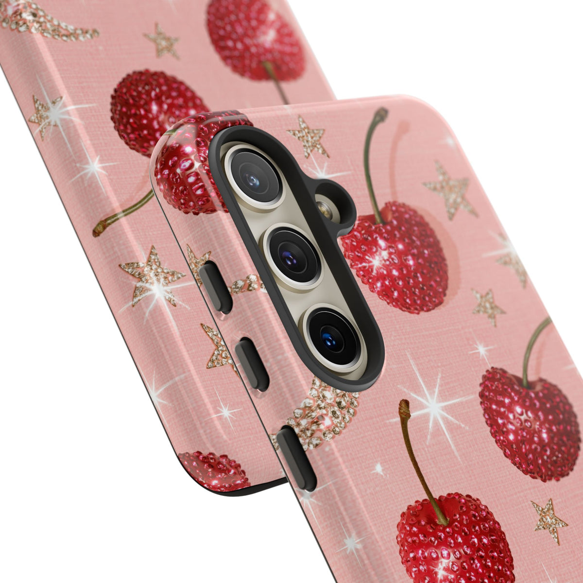 Bedazzled Ruby Cherries · Tough Phone Case for Samsung · Pink