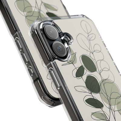 Green Impact MagSafe Phone Case for iPhone - Muted Eucalyptus Sketch