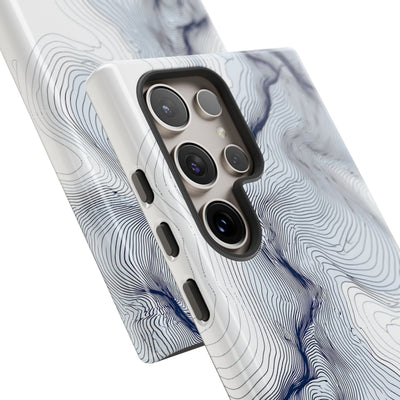 White Tough Phone Case for Samsung - Nordic Ridge Topo