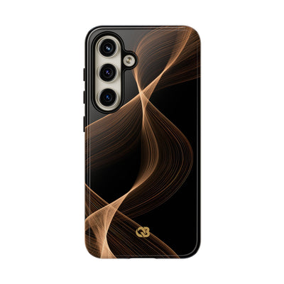 Brown Tough Phone Case for Samsung - Copper Silk Wave